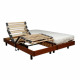 Ensemble relaxation TALCA matelas + sommiers électriques décor cerisier 2x70x190 - Mousse - 14 cm - Ferme