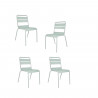 Lot de 4 chaises de jardin - Acier - Vert Céladon