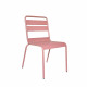 Lot de 4 chaises de jardin - Acier - Rose