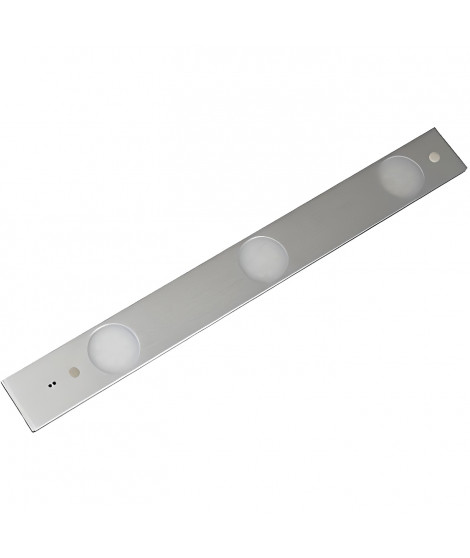 Réglette plate LED 3x 6,2W - Capteur de mouvement - 50cm - Inox brosse - Elexity