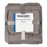 FINLANDEK Set 1 Serviette + 1 Drap Douche + 2 Gants KYLPY Gris