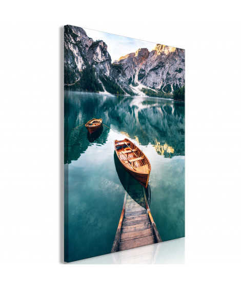 Tableau - Boats In Dolomites (1 Part) Vertical