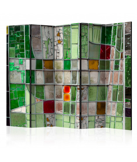 Paravent 5 volets - Emerald Stained Glass II [Room Dividers]