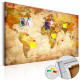 Tableau en liège - World Map: Time Travel [Cork Map]