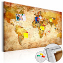 Tableau en liège - World Map: Time Travel [Cork Map]