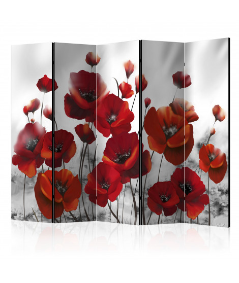 Paravent 5 volets - Poppies in the Moonlight II [Room Dividers]