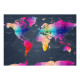 Papier peint - World Map: Colourful Crystals