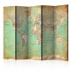 Paravent 5 volets - Turquoise World Map  [Room Dividers]