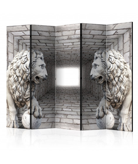Paravent 5 volets - Stone Lions II [Room Dividers]