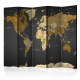 Paravent 5 volets - Room divider - World map on dark background
