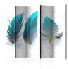 Paravent 5 volets - Blue Feathers II [Room Dividers]