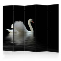 Paravent 5 volets - swan (black and white) II [Room Dividers]