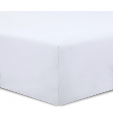 Vision - Drap housse Blanc - 140x190cm - 100% coton