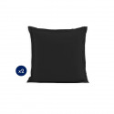 Lot de 2 taies carrées 100% coton - Noir - 63x63 cm