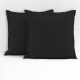 Lot de 2 taies carrées 100% coton - Noir - 63x63 cm