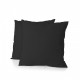 Lot de 2 taies carrées 100% coton - Noir - 63x63 cm