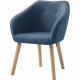 Fauteuil CANDY - Tissu polyester bleu - Scandinave - L 42 x P 60 x H 79 cm