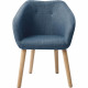 Fauteuil CANDY - Tissu polyester bleu - Scandinave - L 42 x P 60 x H 79 cm