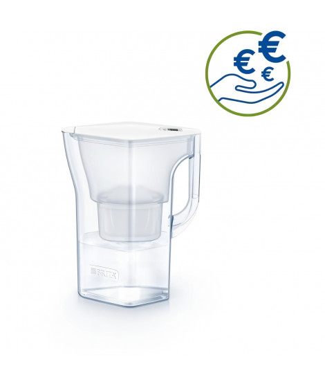 Carafe filtrante BRITA - Navélia blanche 3 cartouches MAXTRA+ incluses - Contenance 2,3L dont 1,3L d'eau filtrée