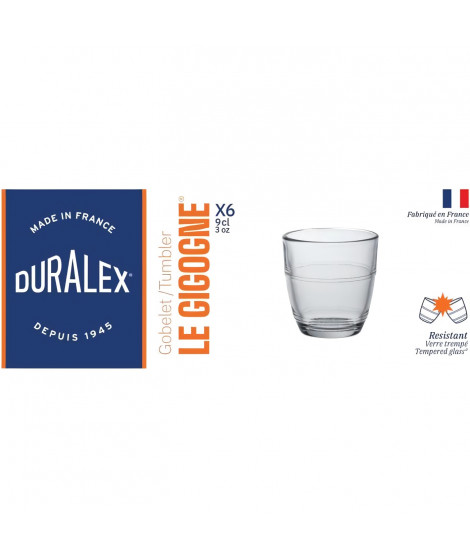 DURALEX - Gigogne Transparent - Gobelet 9 cl - verre trempé