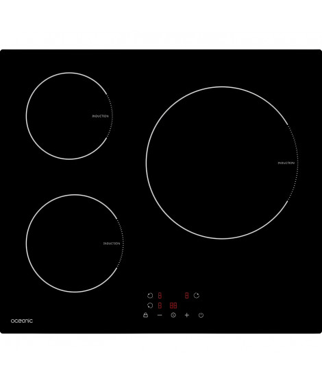 Plaque de cuisson induction OCEANIC 3 foyers L60 x P52 cm OCEATI3Z7