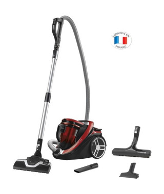 ROWENTA RO7649EA Aspirateur sans sac Silence Force Cyclonic Parquet  - 2,5 L- 65 dB Silencieux - Rouge et gris