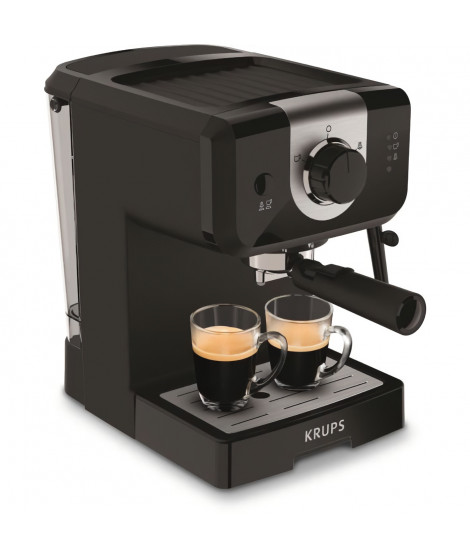 KRUPS XP320810 Opion Machine expresso, 2 tasses, 15 bars, Qualité professionelle, Buse vapeur pour Cappuccinos et eau chaude,…