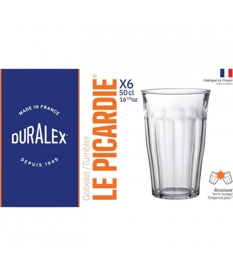 DURALEX - Picardie Transparent - Gobelet FH 50 cl - verre trempé