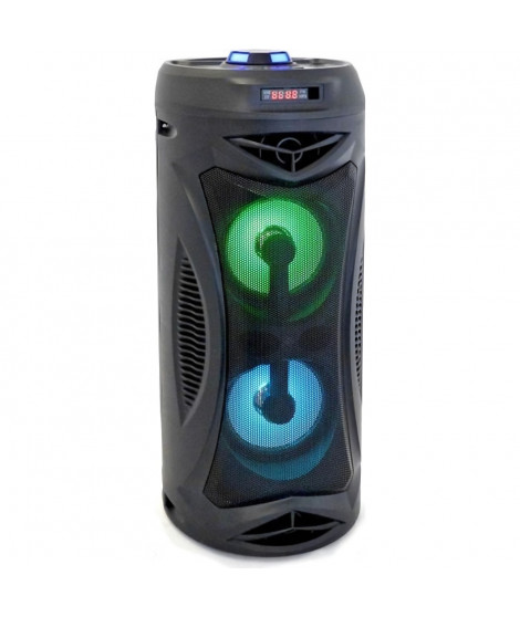 INOVALLEY KA02- Enceinte lumineuse Bluetooth 400W - Fonction Karaoké - 2 Haut-parleurs - Lumieres LED synchronisées  - Port USB