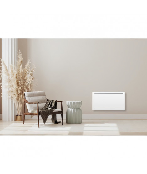 Radiateur électrique fixe a inertie seche céramique 1500W OCEANIC Rubis - Design galbé - Blanc - NF