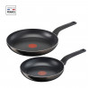 TEFAL B5549002 Lot de 2 poeles 24/28 cm, Sauf induction, Revetement antiadhésif, Cuisson saine, Fabriqué en France, Easy Cook…