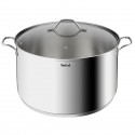 TEFAL B8646404 Marmite 28 cm inox, Tous feux dont induction, Garantie 5 ans, Poignées robustes, Couvercle verre, Intuition XL