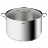 TEFAL B8646404 Marmite 28 cm inox, Tous feux dont induction, Garantie 5 ans, Poignées robustes, Couvercle verre, Intuition XL