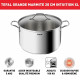 TEFAL B8646404 Marmite 28 cm inox, Tous feux dont induction, Garantie 5 ans, Poignées robustes, Couvercle verre, Intuition XL