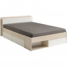 COMBO Lit adulte contemporain décor acacia - l 160 x L 200 cm