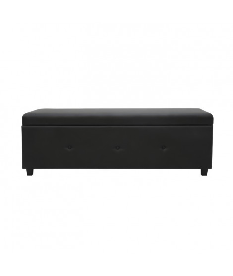 Banc coffre - Bout de lit Simili noir Classique - L 140 cm