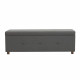 Banc coffre - Bout de lit Velours gris clair Classique - L 160 cm