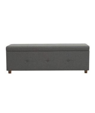 Banc coffre - Bout de lit Velours gris clair Classique - L 160 cm