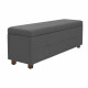 Banc coffre - Bout de lit Velours gris clair Classique - L 160 cm