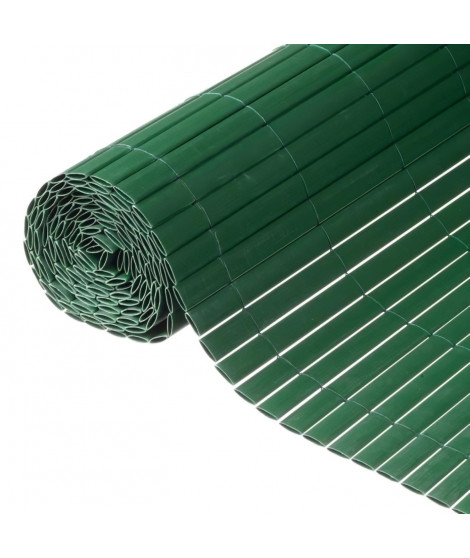 NATURE Canisse double face PVC - 1500 g/m² - Set de fixation - Vert - 1 x 3 m