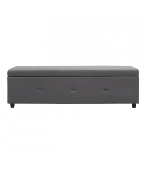 Banc coffre - Bout de lit Simili gris Classique - L 160 cm