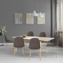 Table a manger extensible - Scandinave - NEW SOFIA - Chene et blanc avec motifs - L 160 / 200 x P 90 cm