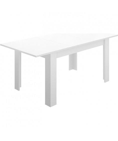 Table a manger extensible 4-6 personnes- Décor blanc - L 190 x P 90 x H 77 cm - DINE