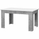 PILVI Table a manger - Blanc et béton gris clair - L 140 x I90 x H 75 cm