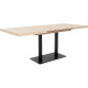 ORLANDO Table a manger a rallonge - Style industriel - Décor chene sonoma et noir - L 120-200 x P 80 x H 75 cm