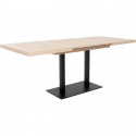 ORLANDO Table a manger a rallonge - Style industriel - Décor chene sonoma et noir - L 120-200 x P 80 x H 75 cm