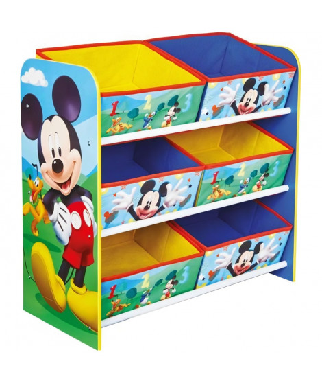 Mickey Mouse et ses amis - Meuble de rangement pour chambre d'enfant avec 6 bacs