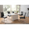 Table extensible 6-8 personnes - Rectangulaire - Panneaux de particules - Mantova - Blanc et alu - L 160- 200 x P90 x H75 cm