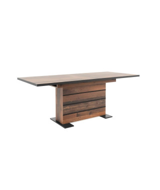 Table a manger extensible - Boisé Old Style et noir - L 160-200 x P 90 x H 75 cm -  MANHATTAN