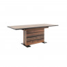 Table a manger extensible - Boisé Old Style et noir - L 160-200 x P 90 x H 75 cm -  MANHATTAN